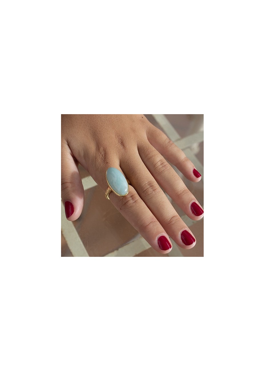 Anillo en Plata Amanzonita Oval 20x12mm