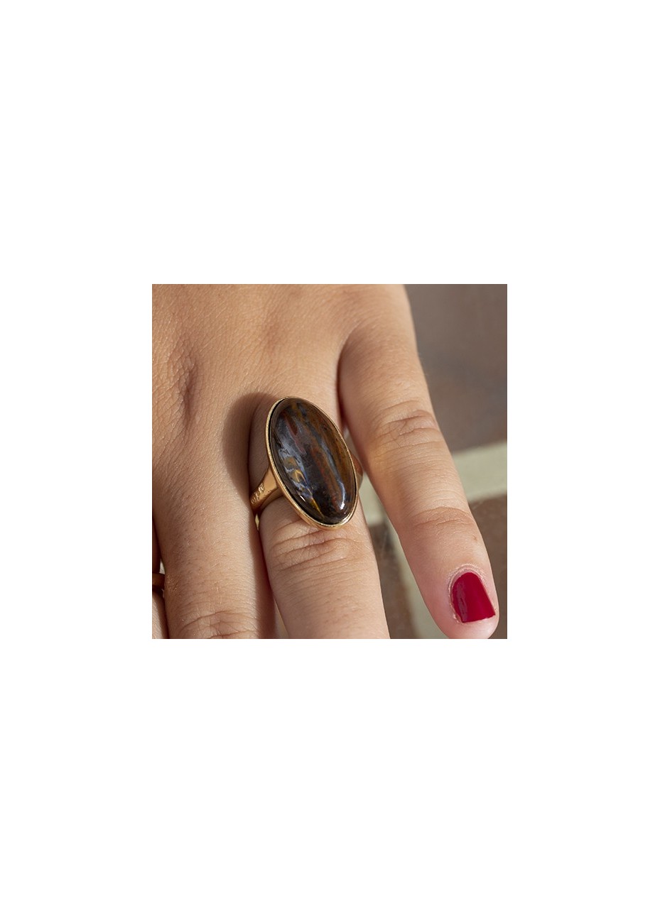 Anillo en Plata Ojo de Hierro Oval 20x12mm