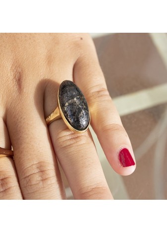 Anillo en Plata Pirita Oval...