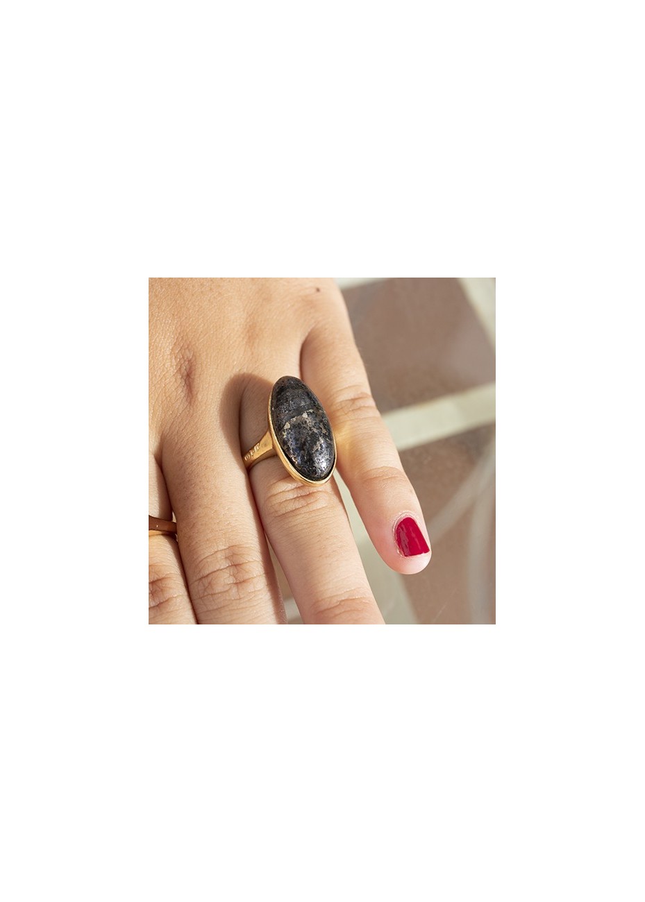 Anillo en Plata Pirita Oval 20x12mm