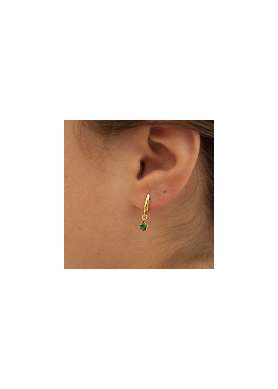 Pendientes Chatón Cz Esmeralda PA