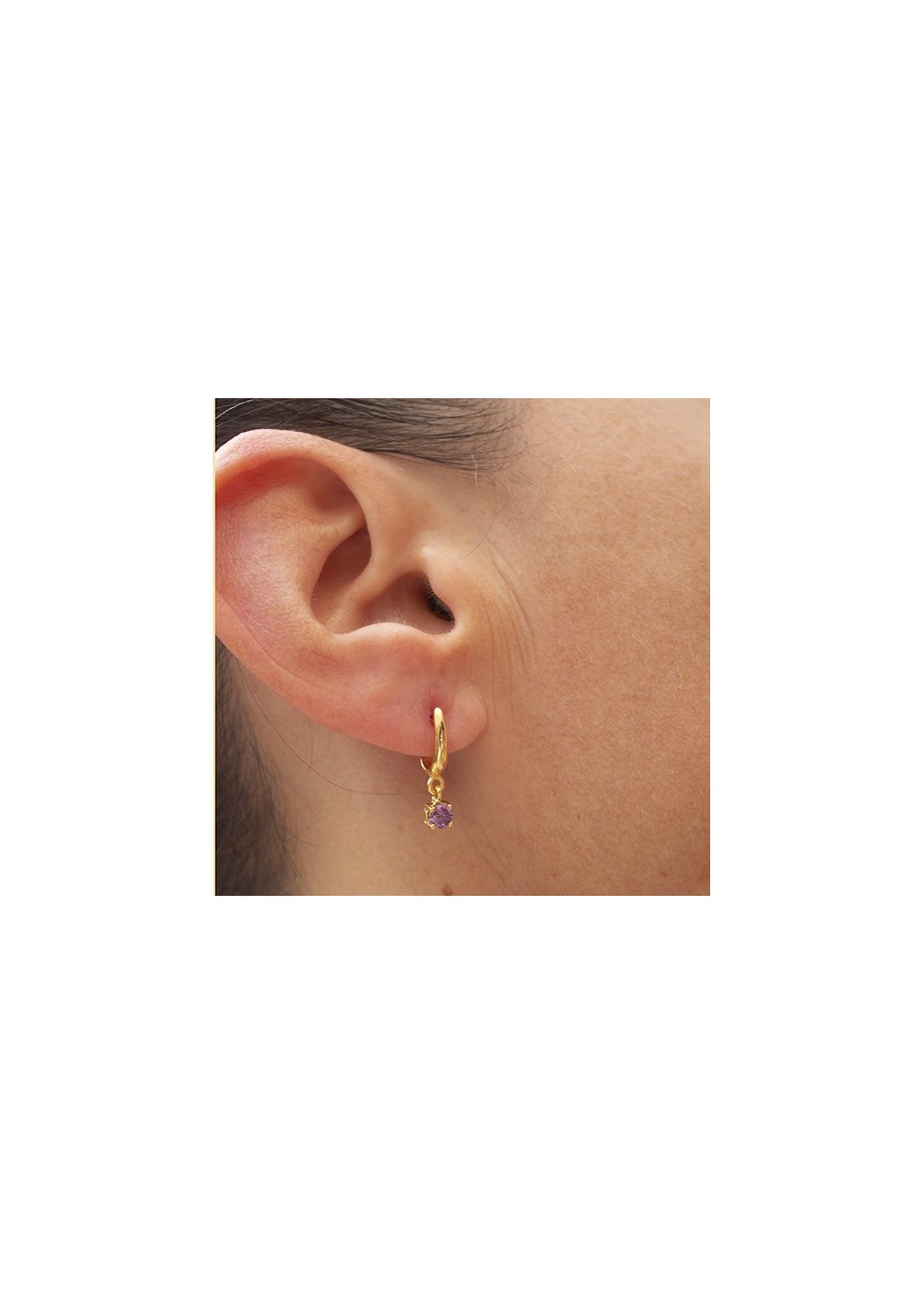 Pendientes Chatón Cz Amatista PA