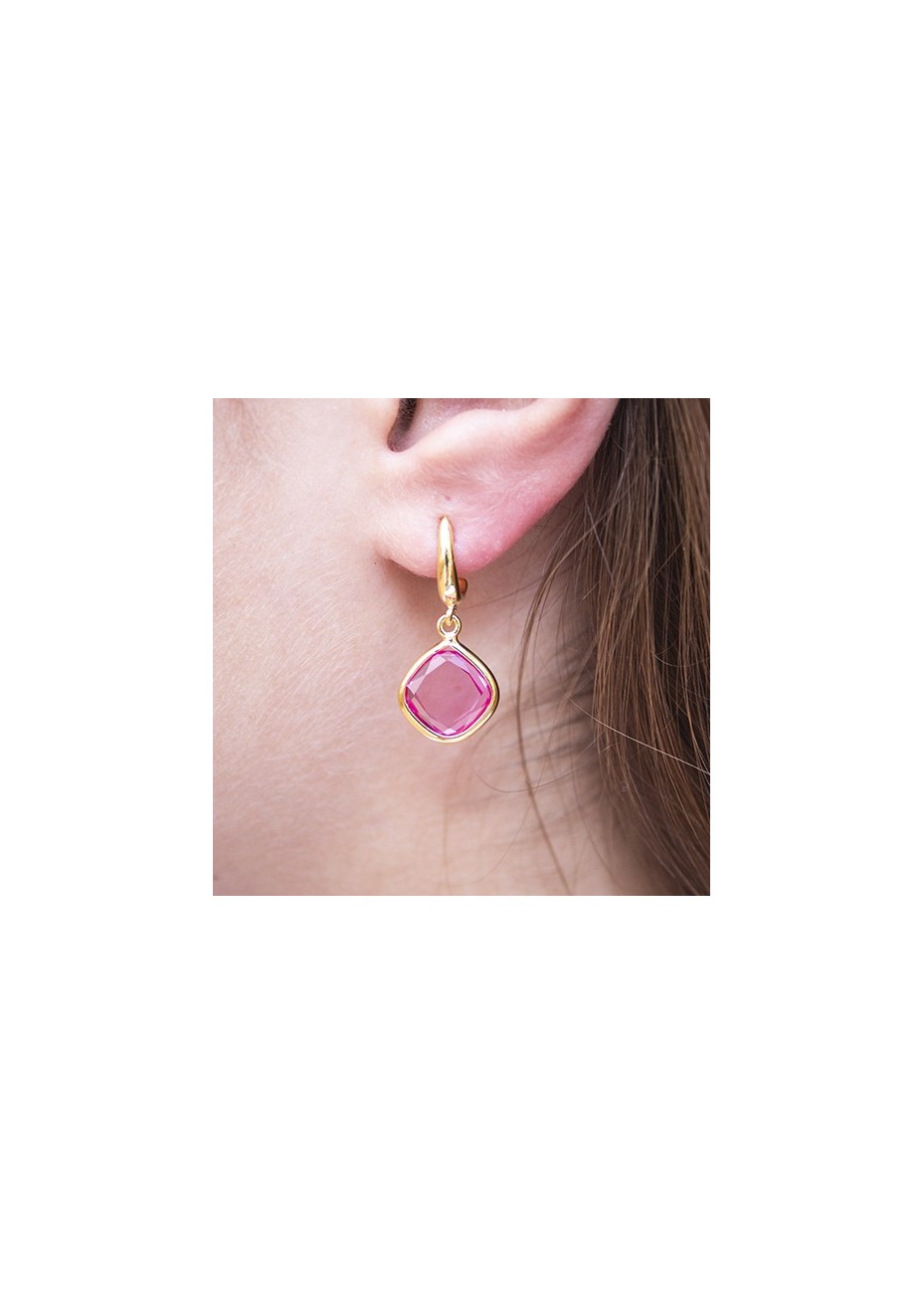 Pendientes en Plata Luna Antic Espinela Rubí Gold