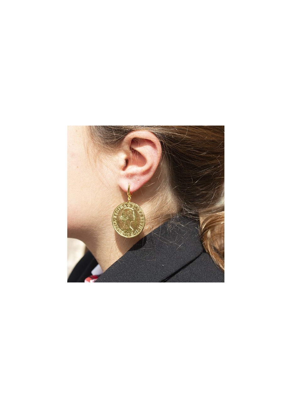 Pendientes en Plata Koin Grande Gold