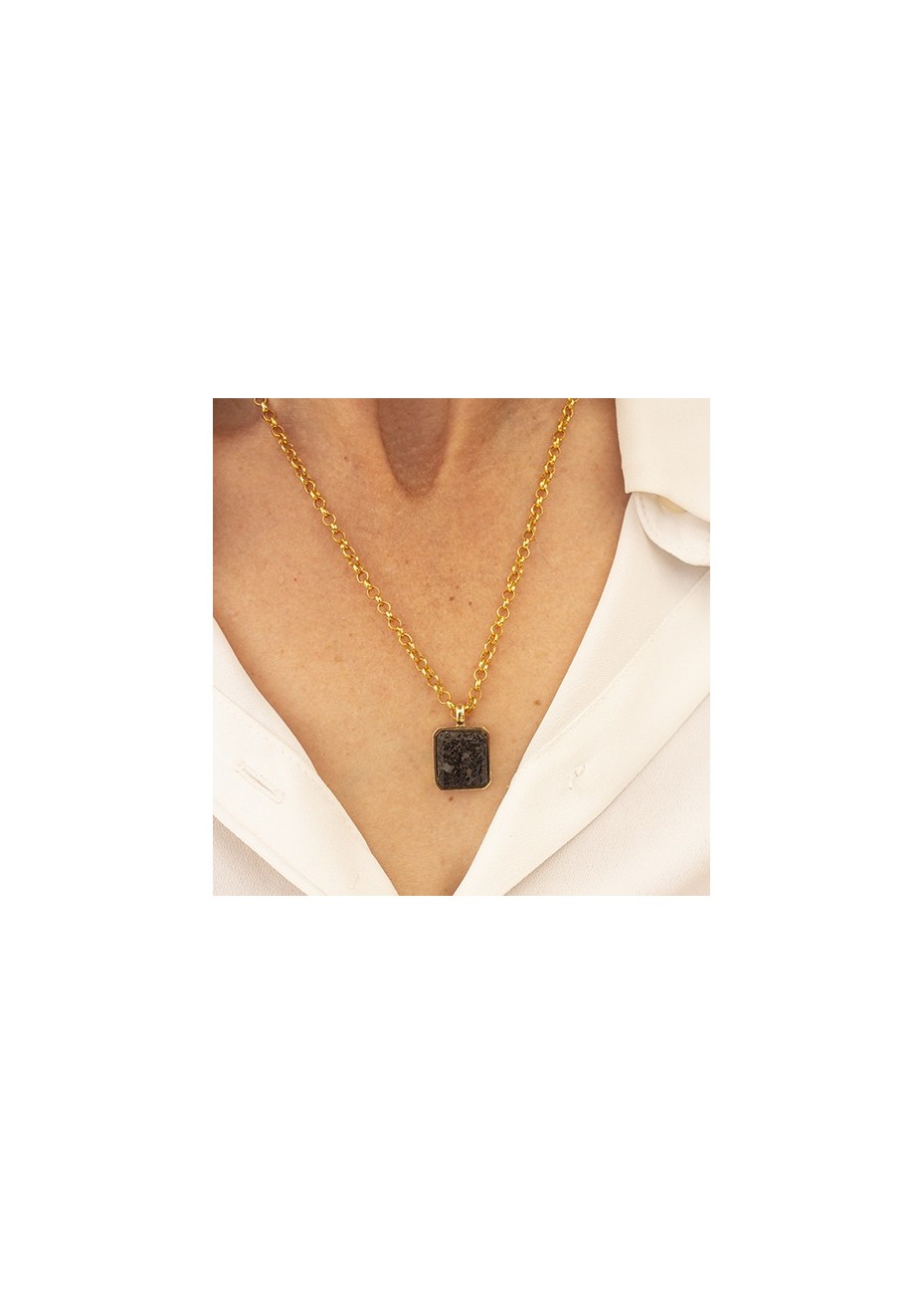 Colgante en Plata Pirita Octógono 16x14mm