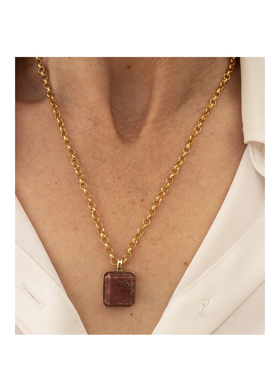 Colgante en Plata Rodolita Octógono 16x14mm