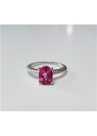 Anillo en Plata Abula Topacio Rosa Silver