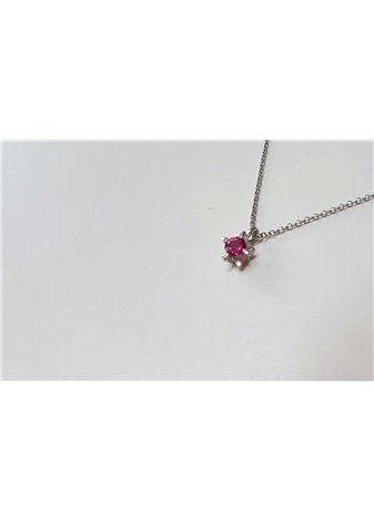 Colgante y Cadena en Plata Picos Topacio Rosa Silver