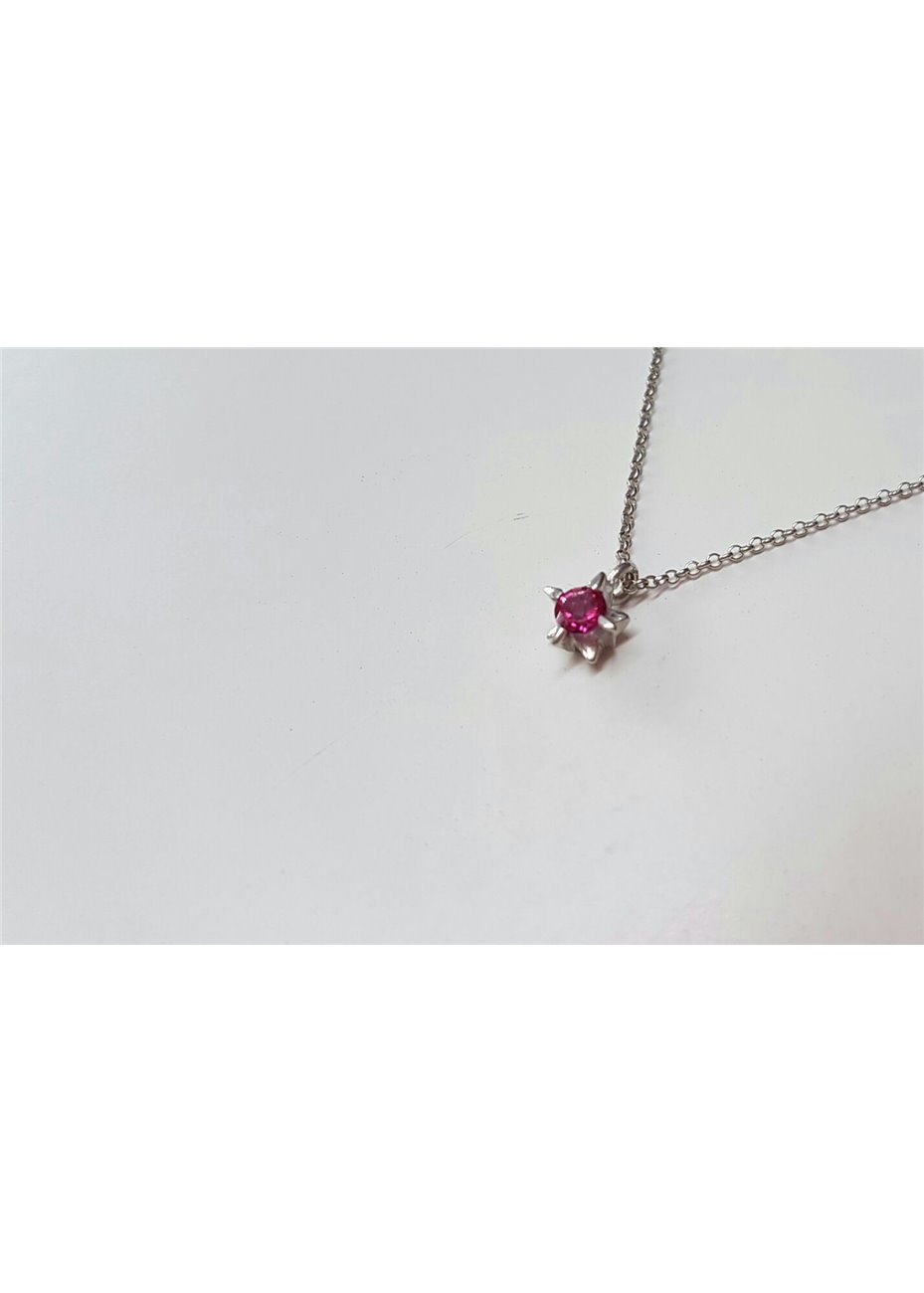 Colgante y Cadena en Plata Picos Topacio Rosa Silver Colgante y Cadena en Plata Picos Topacio Rosa Silver