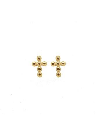 Pendientes Cruz Bolas Gold