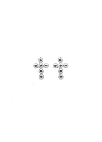 Pendientes Cruz Bolas Silver