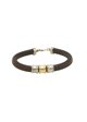 Pulsera Cuero y Plata Bicolor Kere
