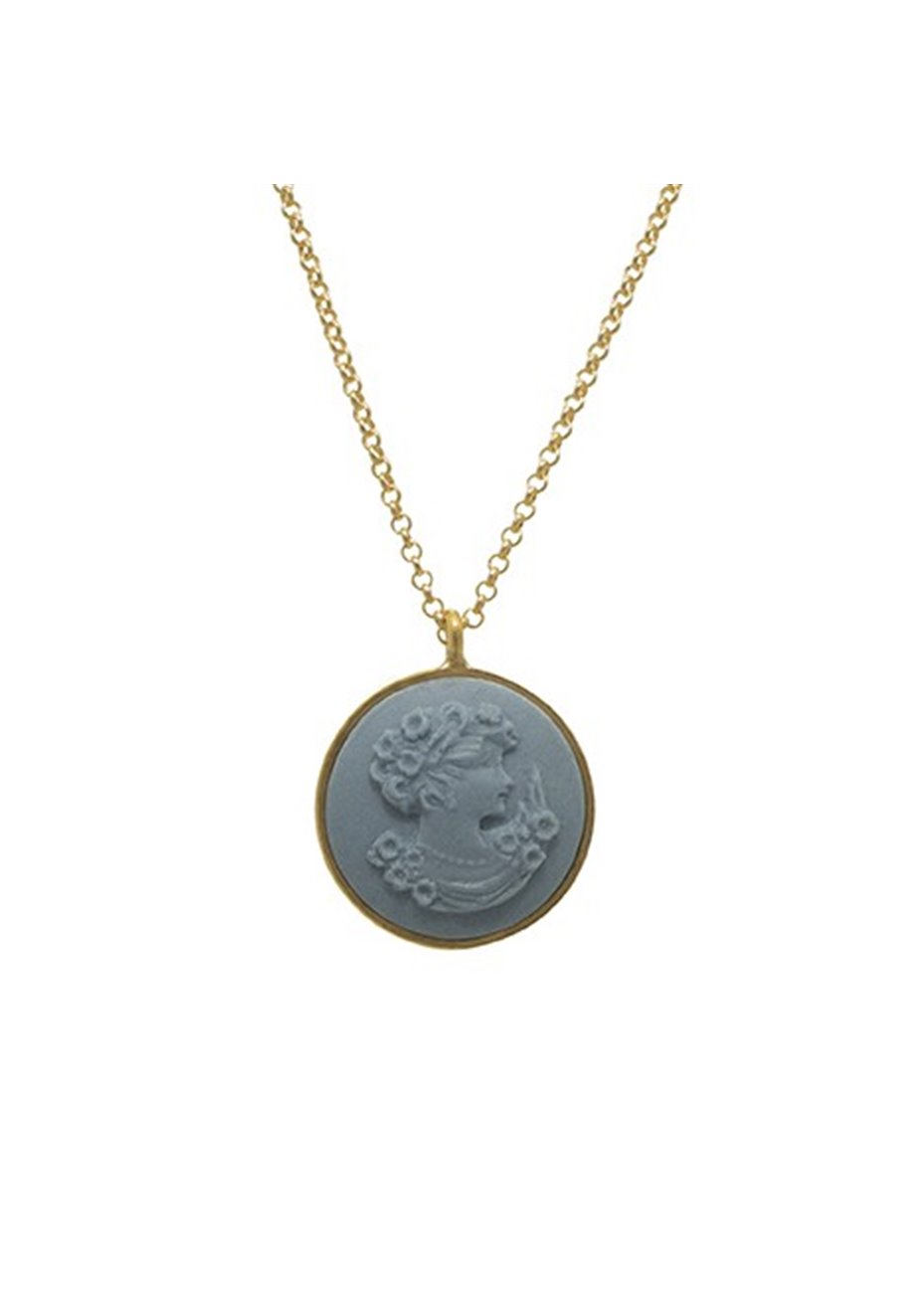 Colgante y Cadena en plata Gold Lava Blue Cir