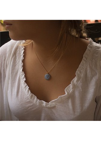 Colgante y Cadena en plata Gold Lava Blue Cir