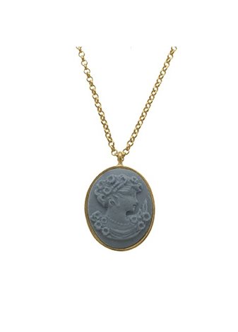 Colgante y Cadena en plata Gold Lava Blue Ov