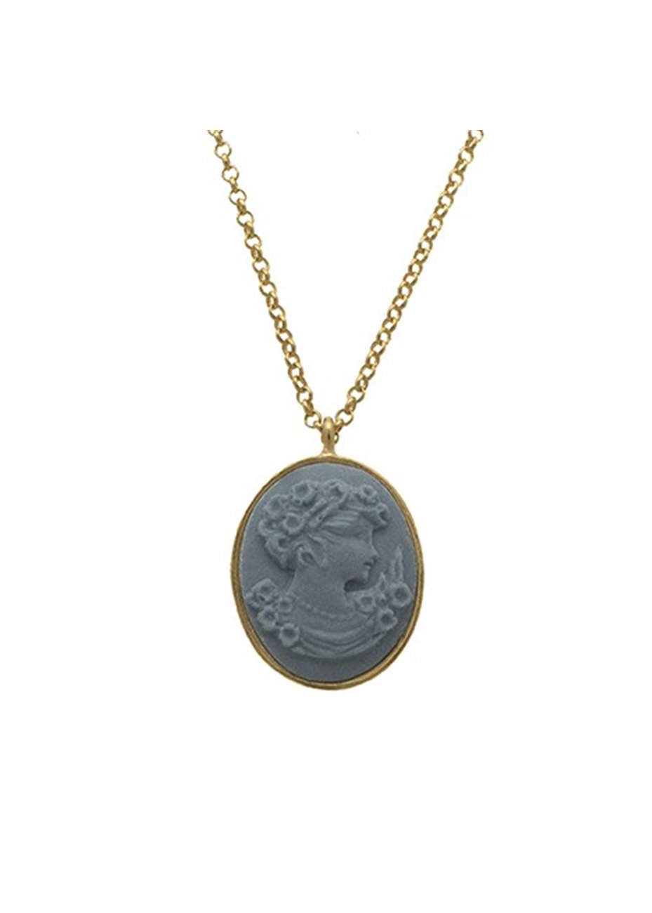 Colgante y Cadena en plata Gold Lava Blue Ov Colgante y Cadena en plata Gold Lava Blue Ov
