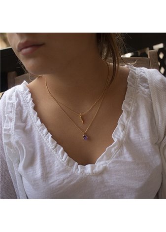 Colgante y cadena en plata Gold Amat KILI